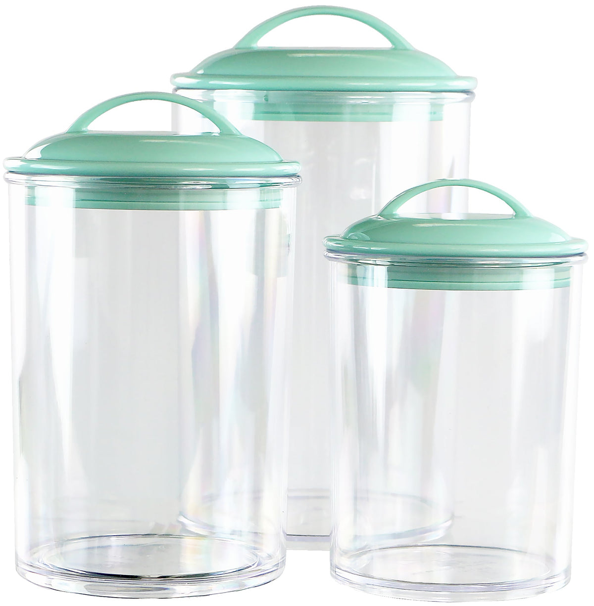 Calypso Basics by Reston Lloyd Acrylic Storage Canisters, Set of 3 -  Seafoam