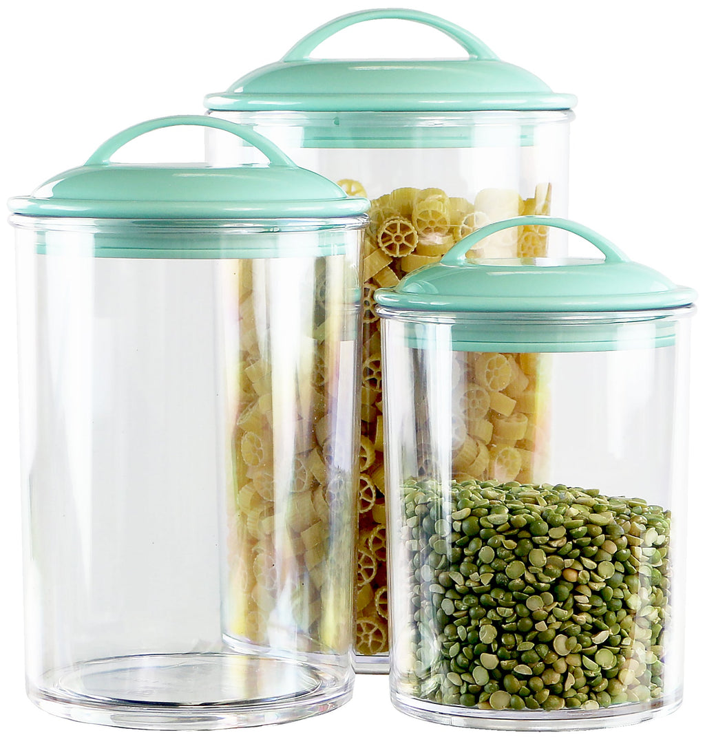 Calypso Basics by Reston Lloyd Acrylic Storage Canisters, Set of 3 -  Seafoam