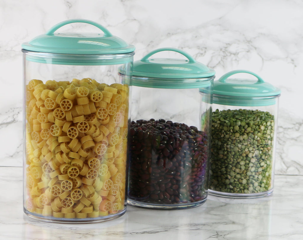 Calypso Basics by Reston Lloyd Acrylic Storage Canisters, Set of 3 -  Seafoam