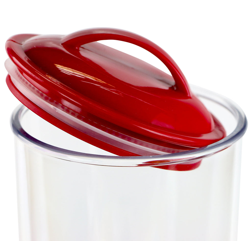 Reston Lloyd Spaghetti/Pasta Acrylic Canister with Air Tight Lid - Red