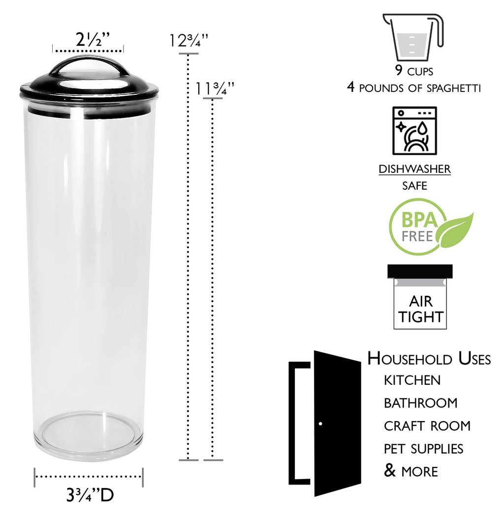 Reston Lloyd Spaghetti/Pasta Acrylic Canister with Air Tight Lid - Lemon