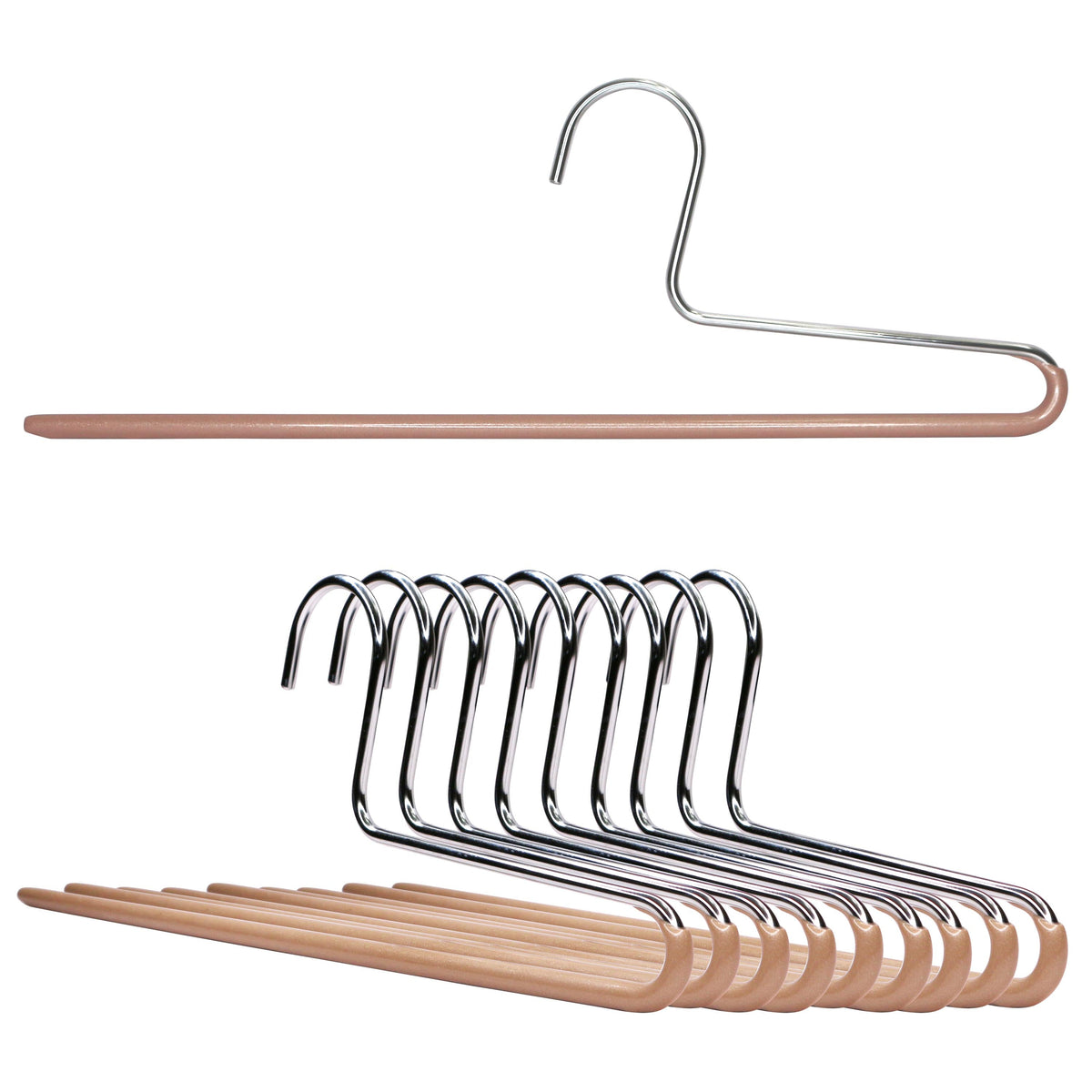 Trouser Hanger, KH-1, Single Rod, Latte