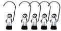 Single Clip on Hook, K-1, Black (Set of 5)