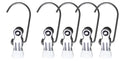 Single Clip on Hook, K-1, White (Set of 5)