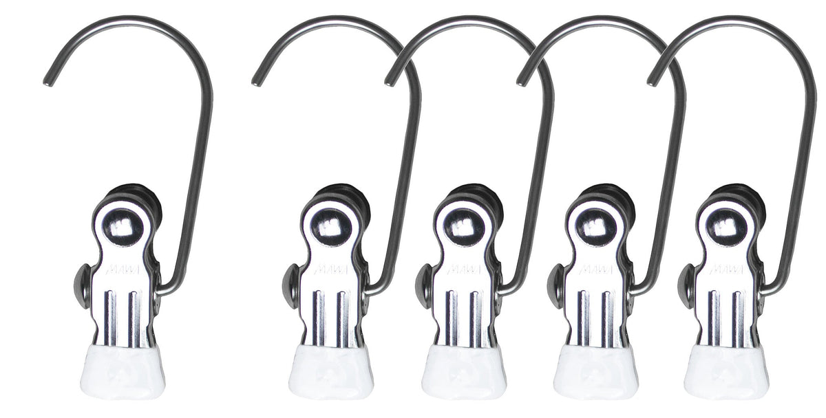 Single Clip on Hook, K-1, White (Set of 5)