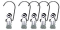 Single Clip on Hook, K-1, Silver (Set of 5)