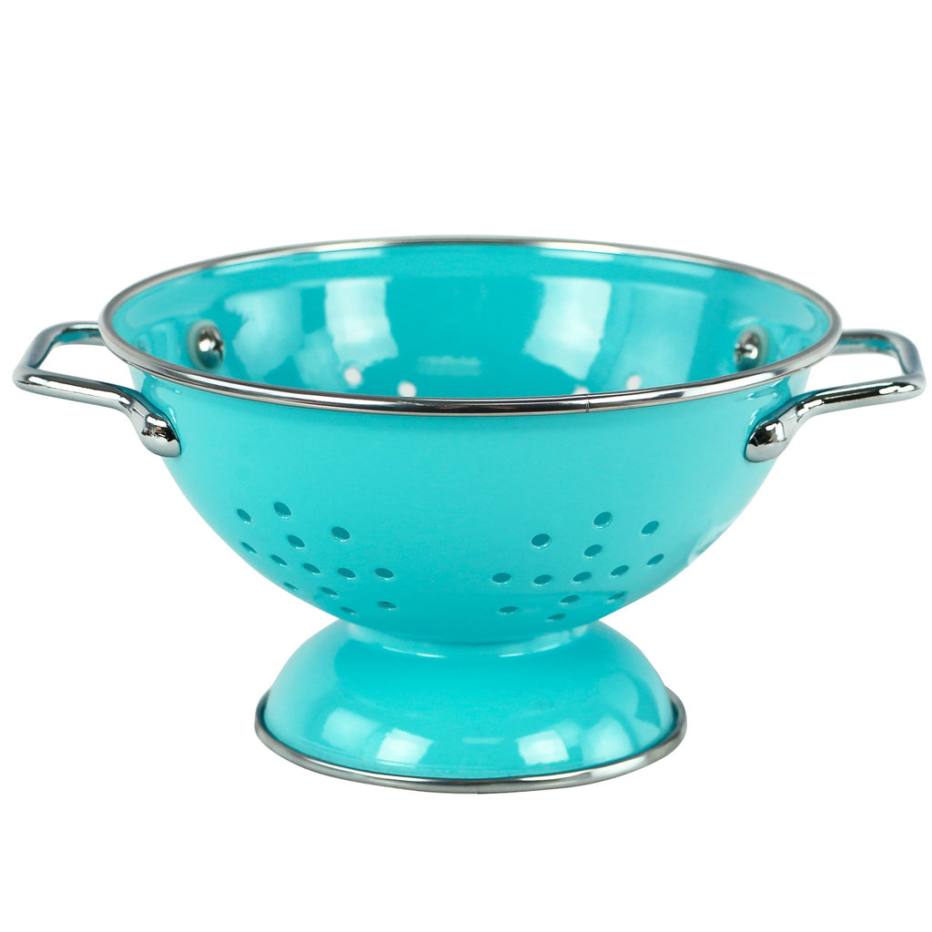 Powder Coated Colanders, Various Sizes, Turquoise