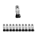 Single Clip, No Hook, Set of 10, Black