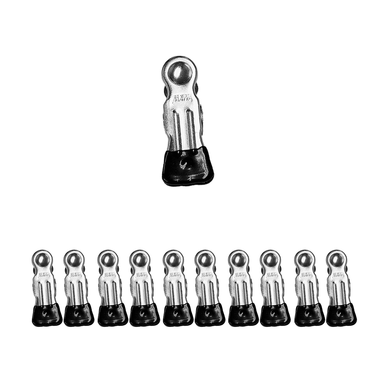 Single Clip, No Hook, Set of 10, Black