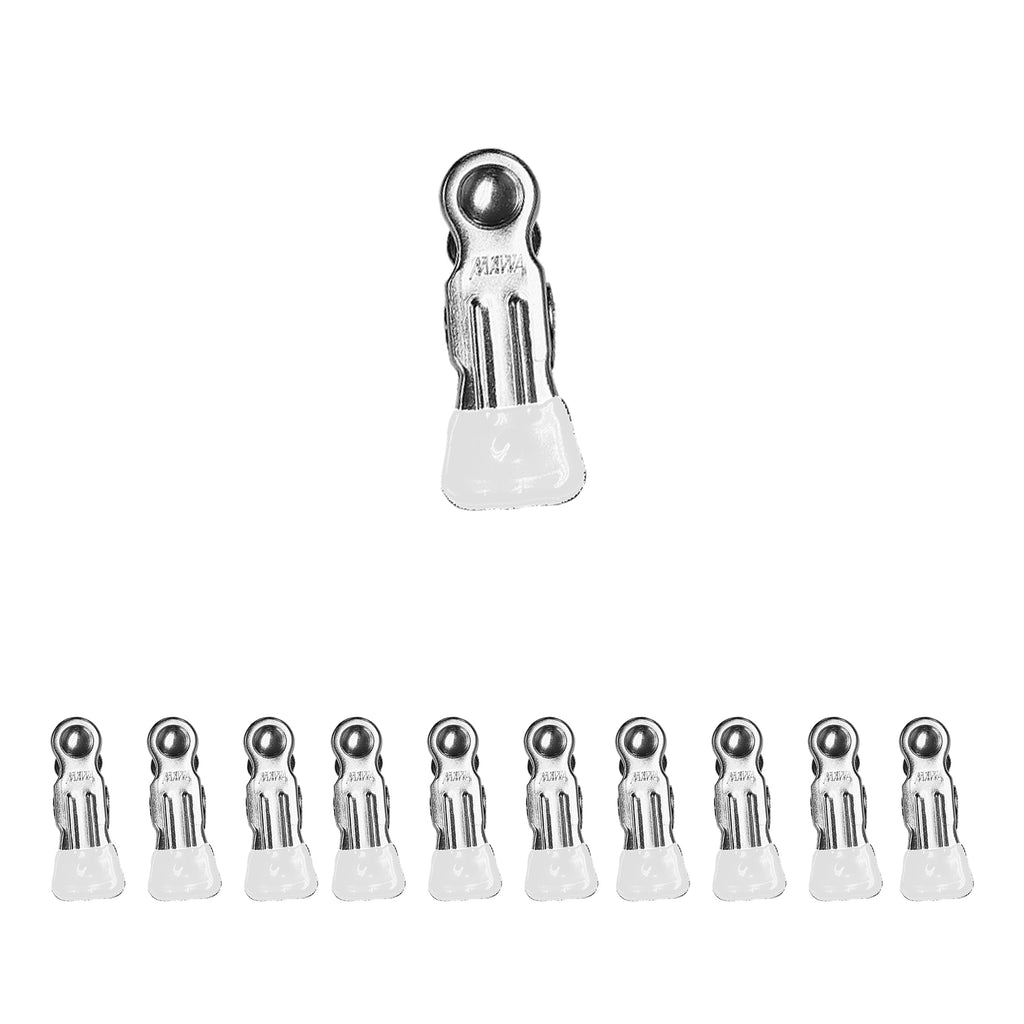 Single Clip, No Hook, Set of 10, White