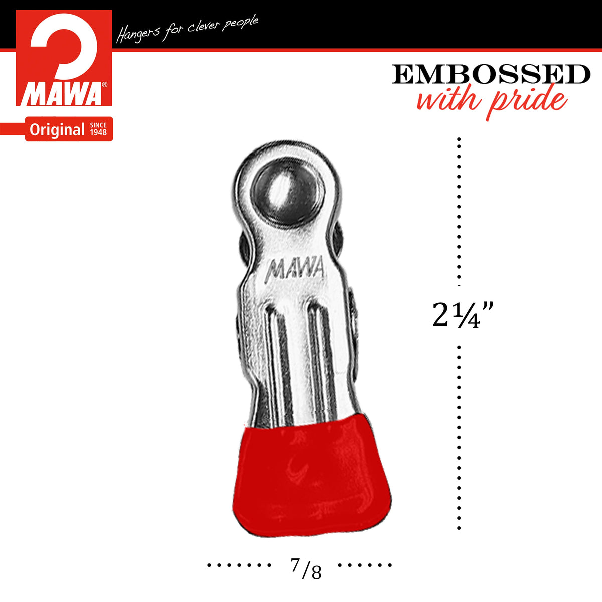 Single Clip, No Hook, Set of 10, Red