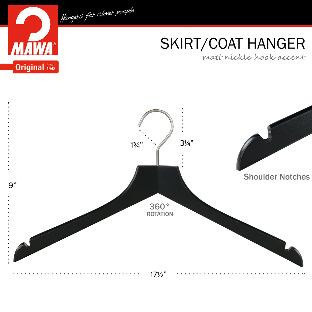 Metropolis Series, Bodyform Shirt with Shoulder Notches Hanger, Profi 45/RE, Black, Silver Hook