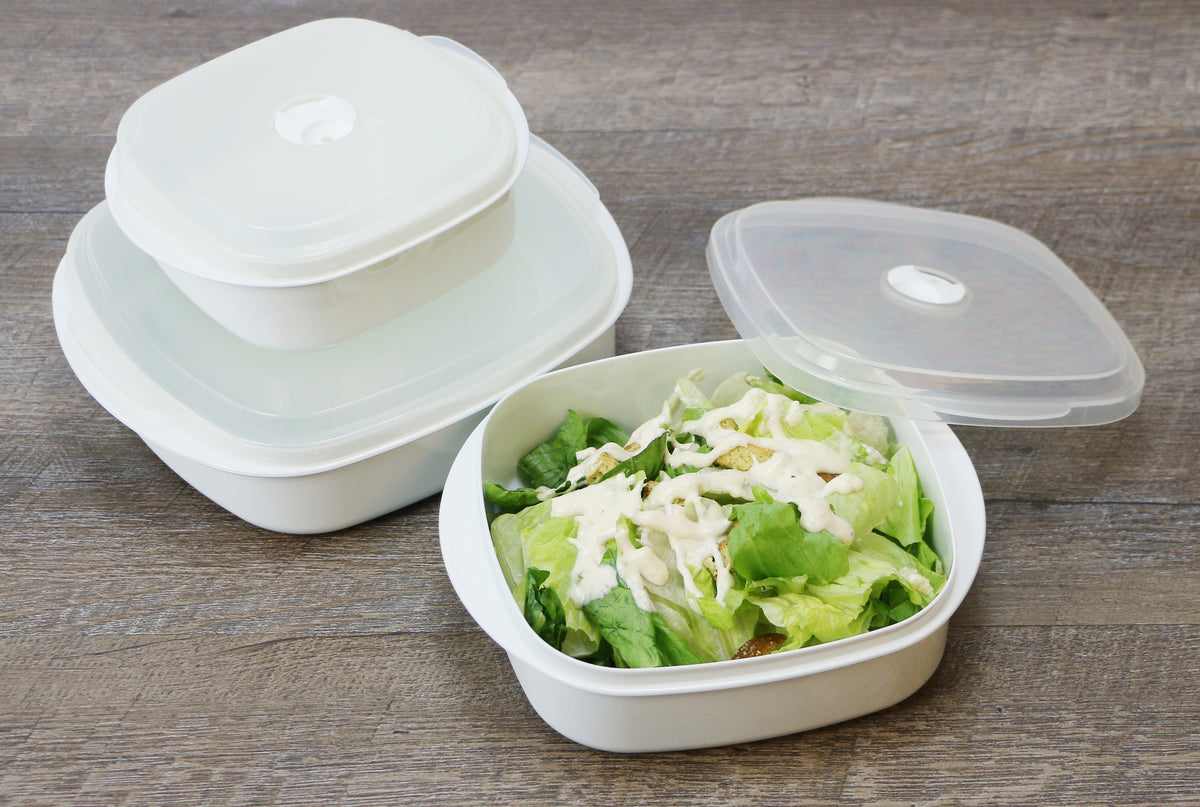 6pc Microwave Cookware & Storage Set, White