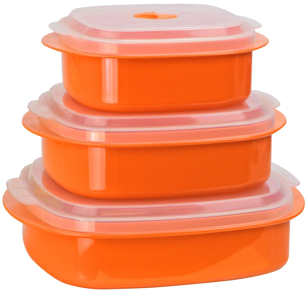 6pc Microwave Cookware & Storage Set, Orange