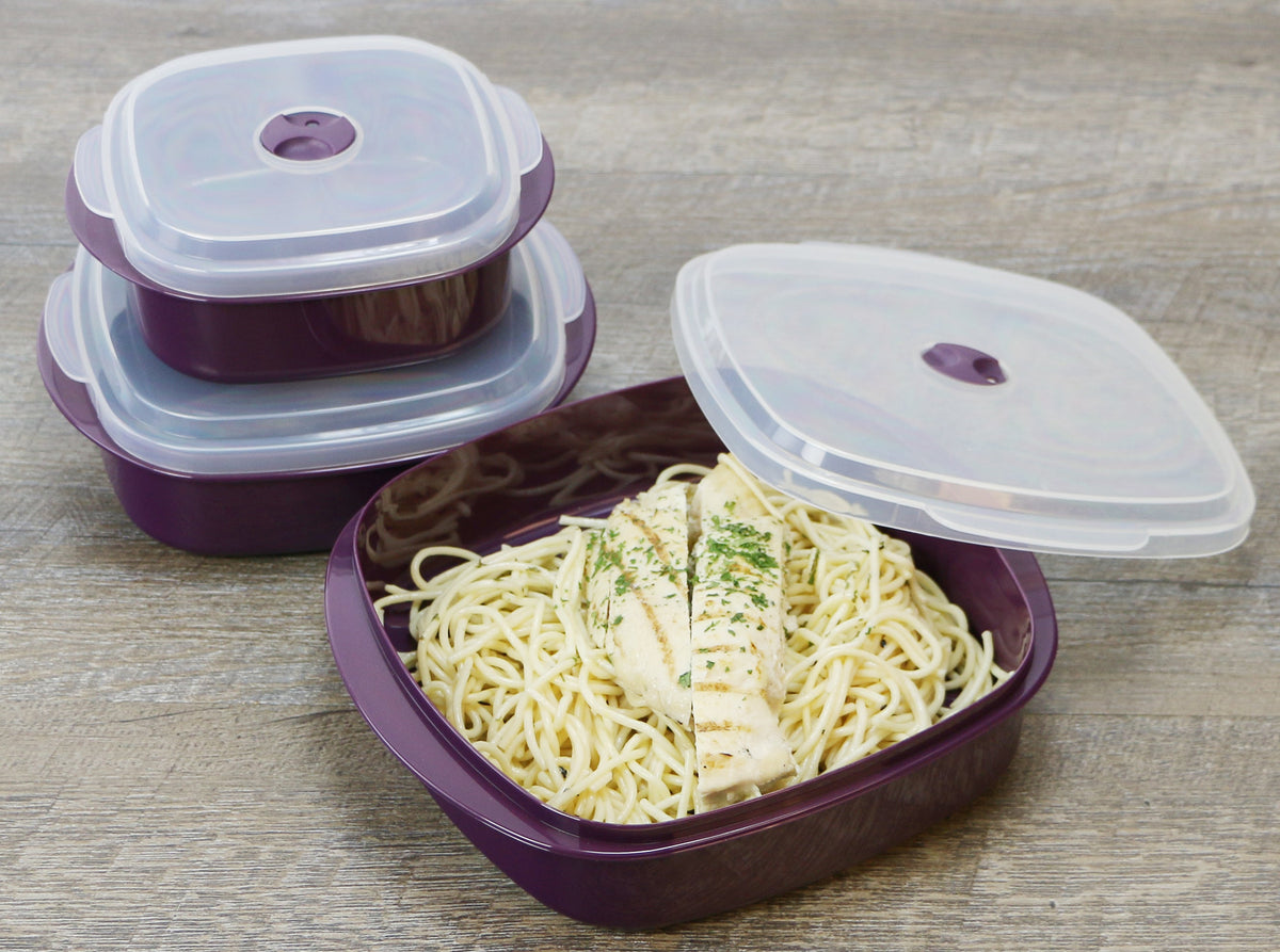 6pc Microwave Cookware & Storage Set, Plum