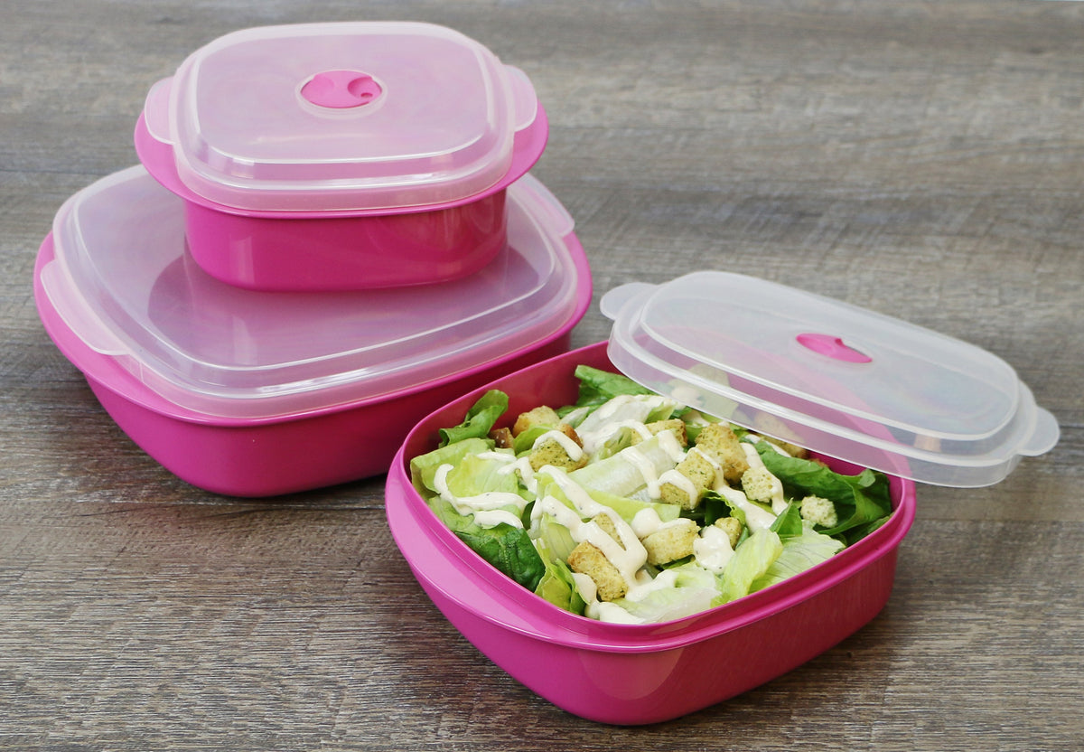 6pc Microwave Cookware & Storage Set, Magenta