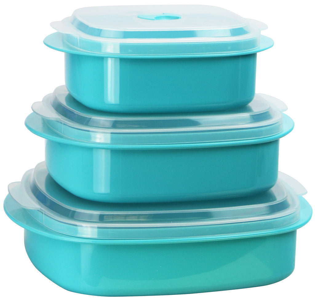 6pc Microwave Cookware & Storage Set, Turquoise