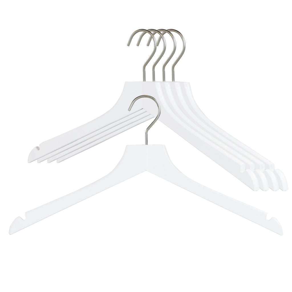 Metropolis Series, Bodyform Shirt with Shoulder Notches Hanger, Profi 45/RE, White, Silver Hook