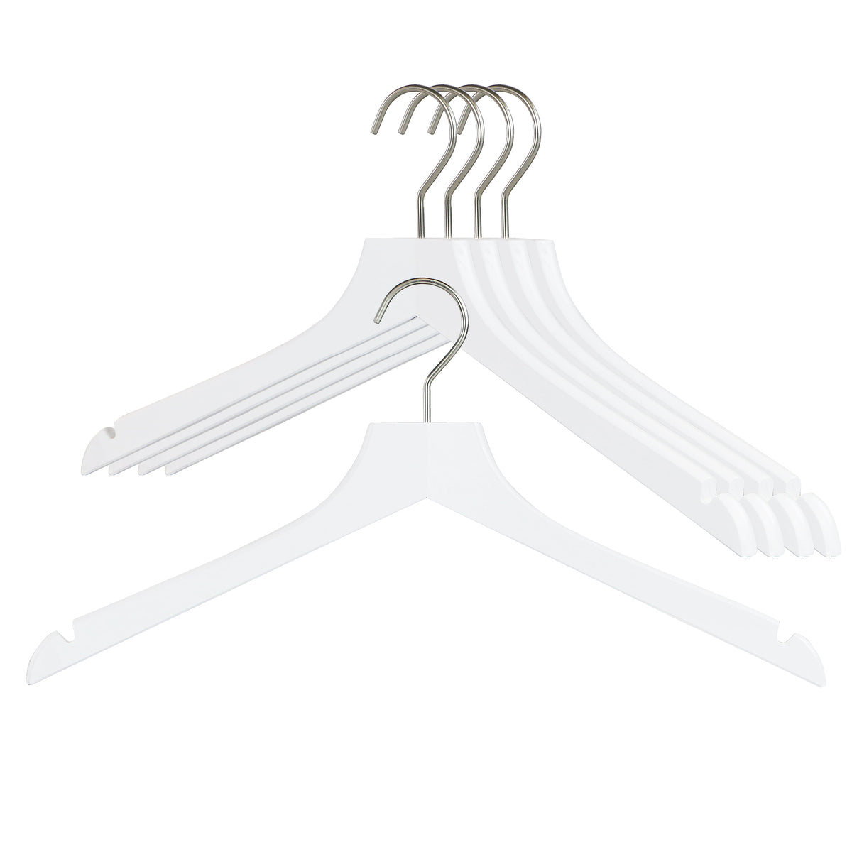 Metropolis Series, Bodyform Shirt with Shoulder Notches Hanger, Profi 45/RE, White, Silver Hook