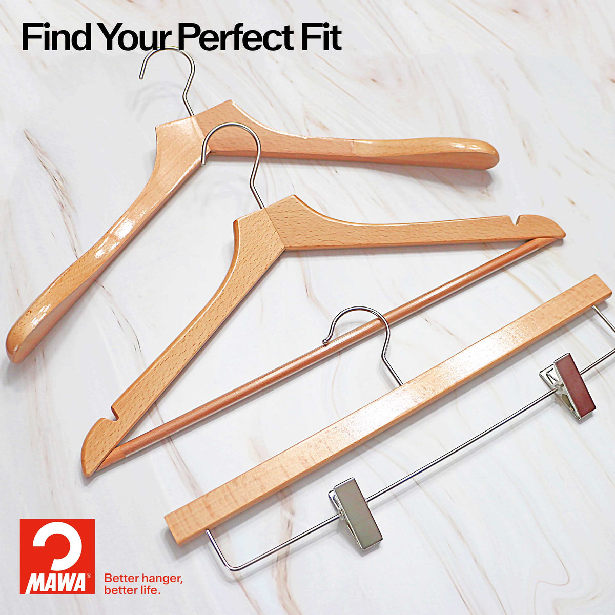 Metropolis Series, Bodyform Shirt Hanger with Pant Bar, Natural