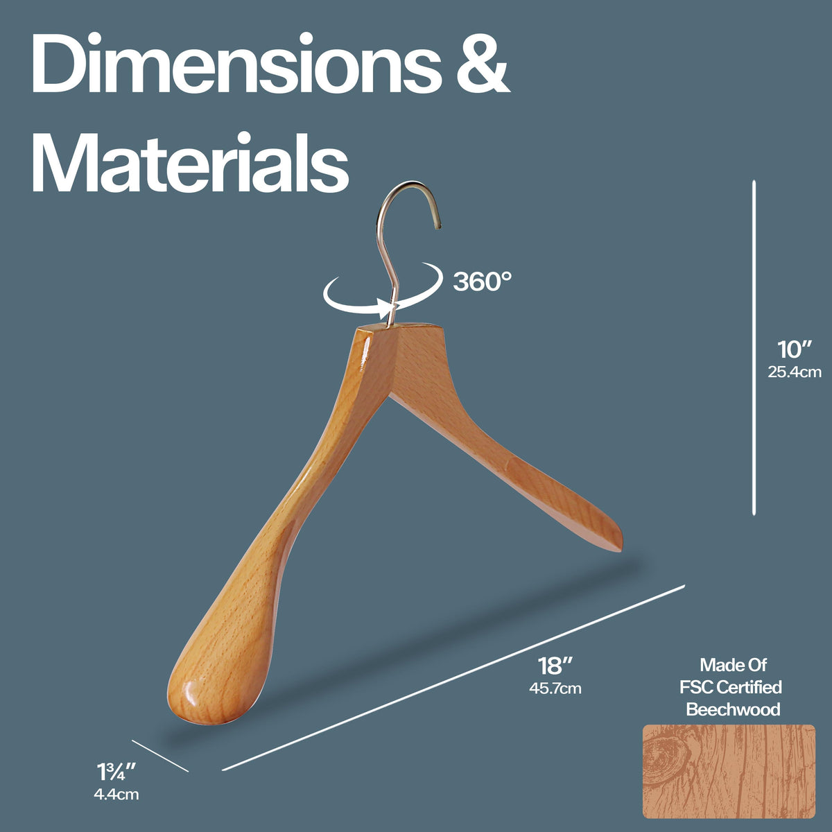 Metropolis Series, Bodyform Shirt Hanger, Wide Shoulder Support, Natural