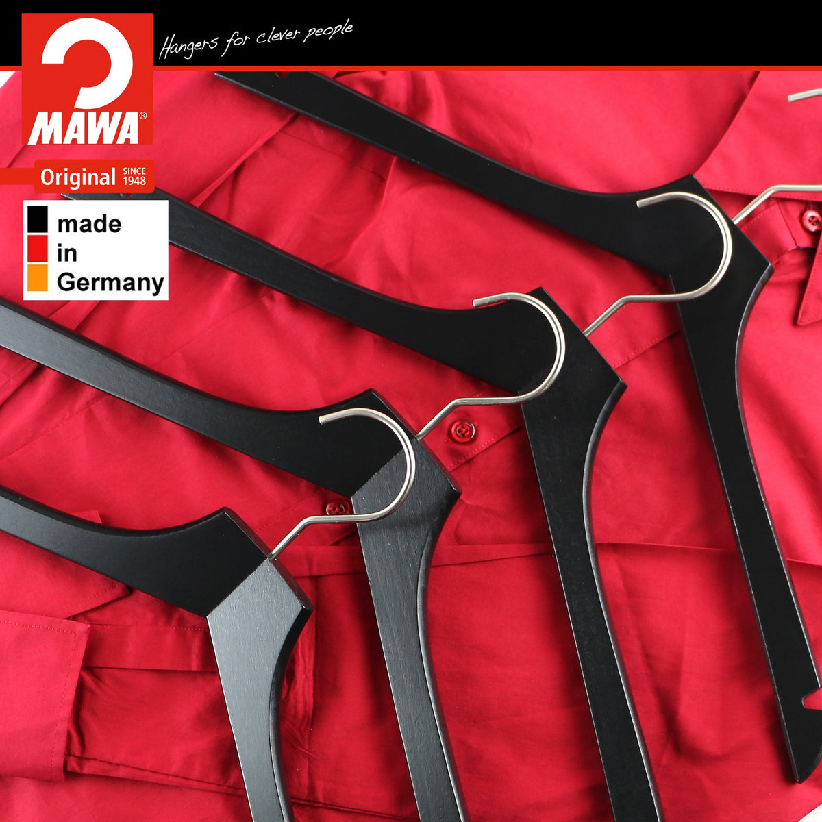 Metropolis Series, Bodyform Shirt with Shoulder Notches Hanger, Profi 45/RE, Black, Silver Hook