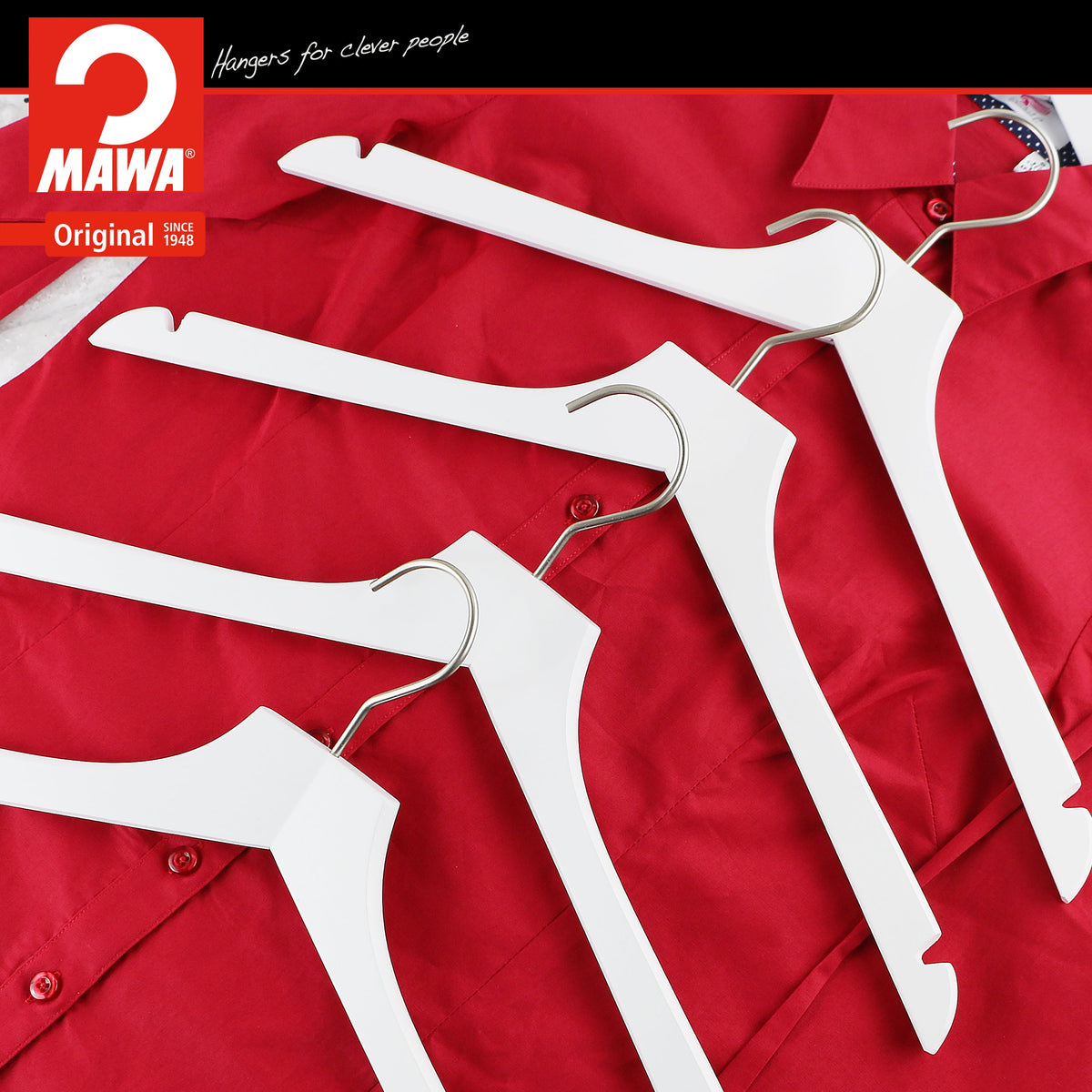 Metropolis Series, Bodyform Shirt with Shoulder Notches Hanger, Profi 45/RE, White, Silver Hook
