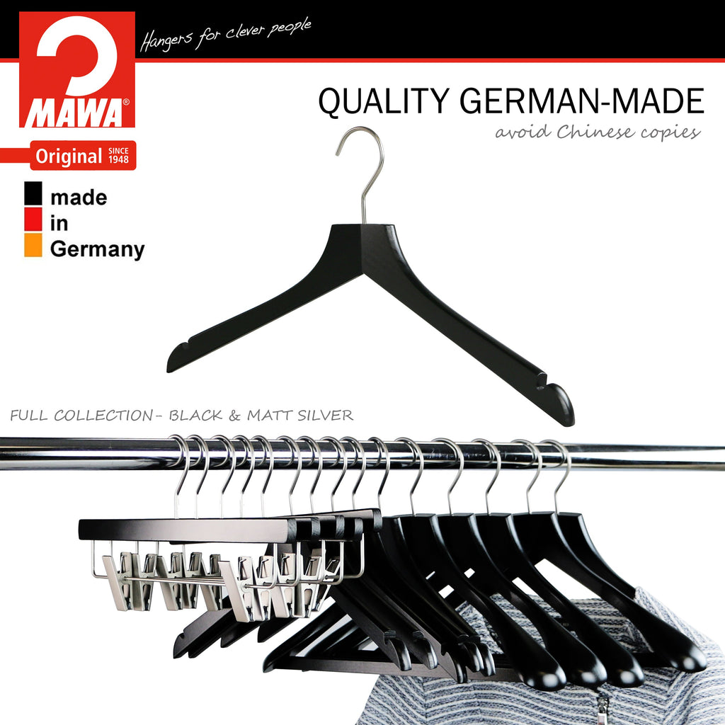 Metropolis Series, Bodyform Shirt with Shoulder Notches Hanger, Profi 45/RE, Black, Silver Hook