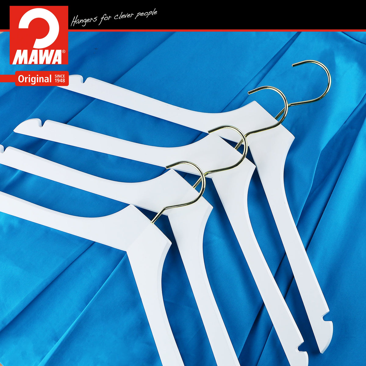 Metropolis Series, Bodyform Shirt with Shoulder Notches Hanger, Profi 45/RE, White, Gold Hook