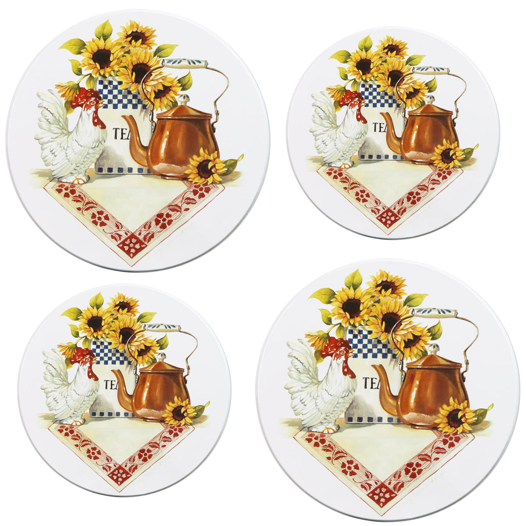 Tin Burner Cover Set, Rooster & Cooper Kettle