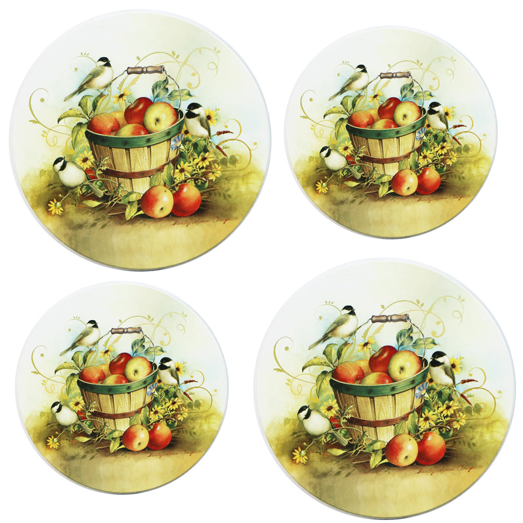 Tin Burner Cover Set, Chickadees
