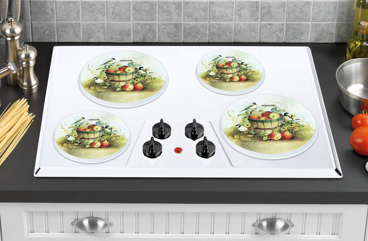 Tin Burner Cover Set, Chickadees
