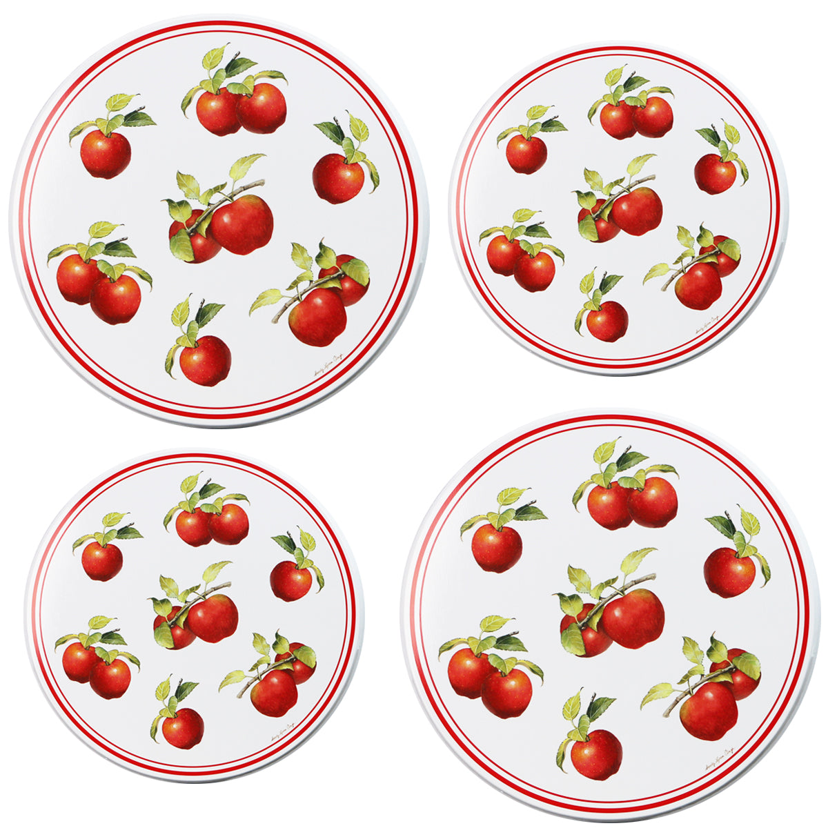 Tin Burner Cover Set, Heirloom Apple