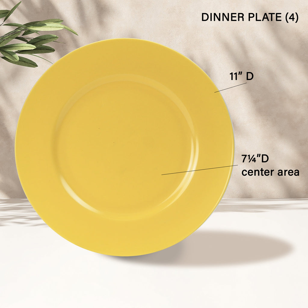 12pc Melamine Dinner Set, Lemon
