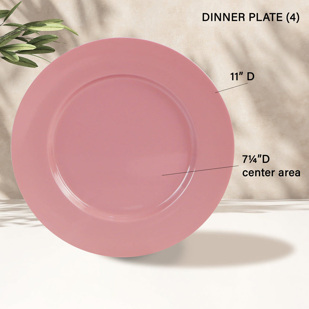12pc Melamine Dinner Set, Pink