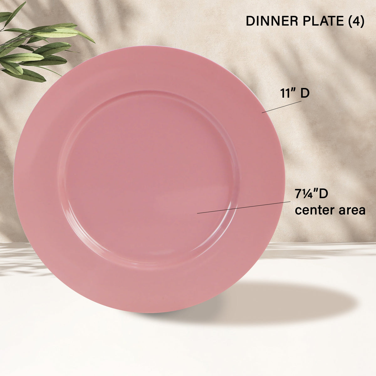 12pc Melamine Dinner Set, Pink