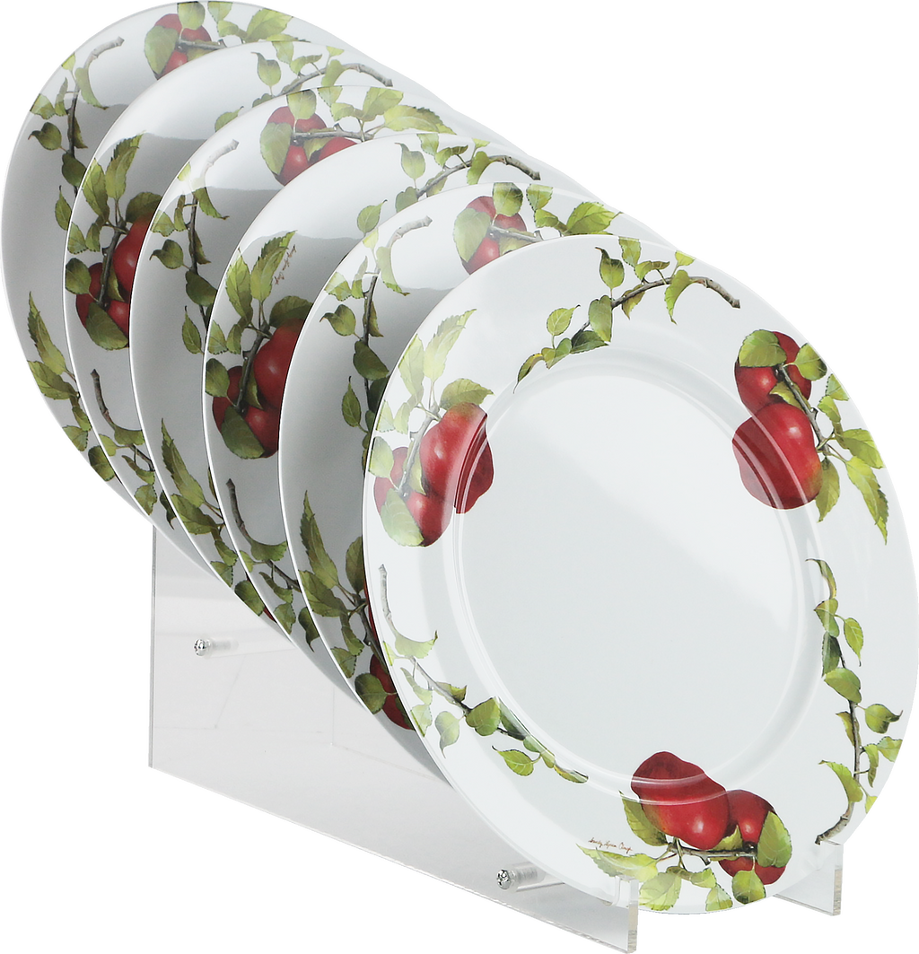 6pc Melamine Dinner Plate Set, Harvest Apples