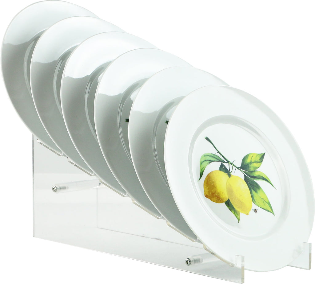 6pc Melamine Salad Plate Set, Fresh Lemons