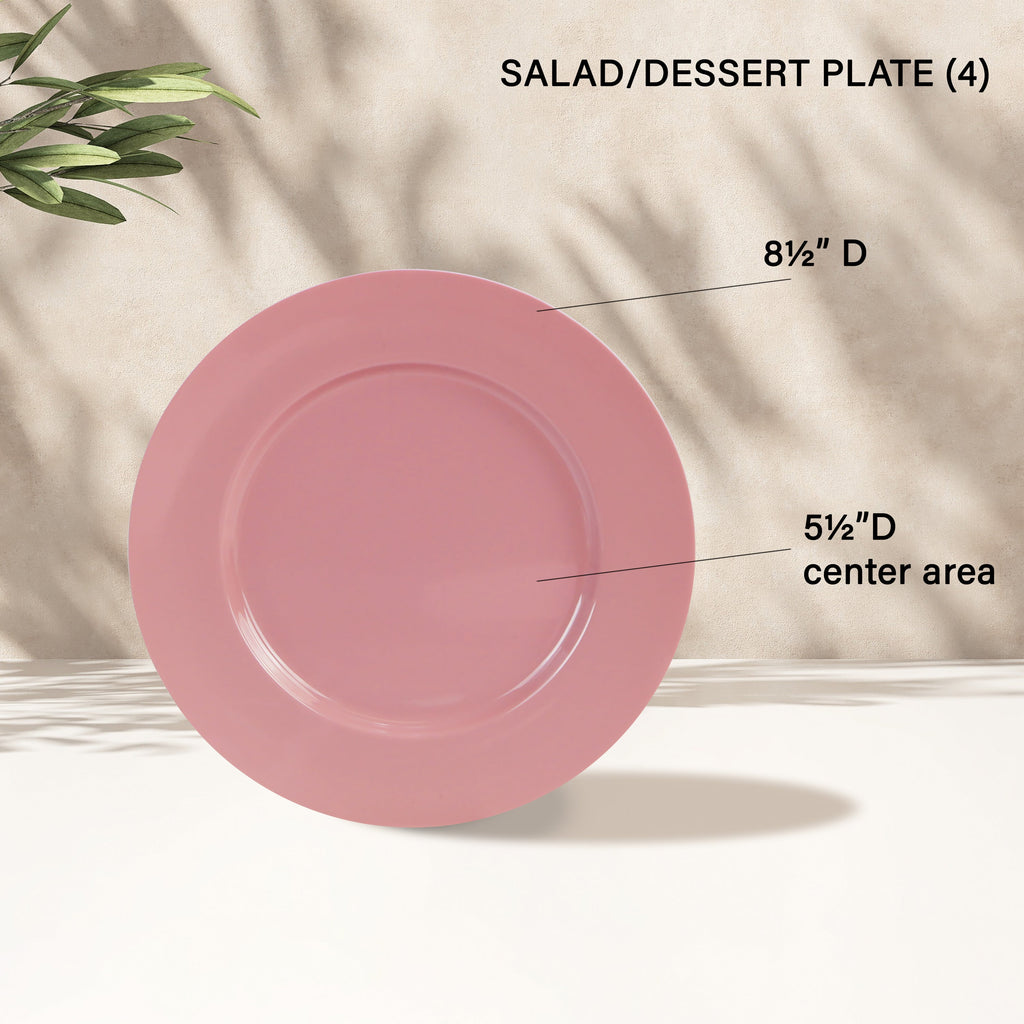 12pc Melamine Dinner Set, Pink