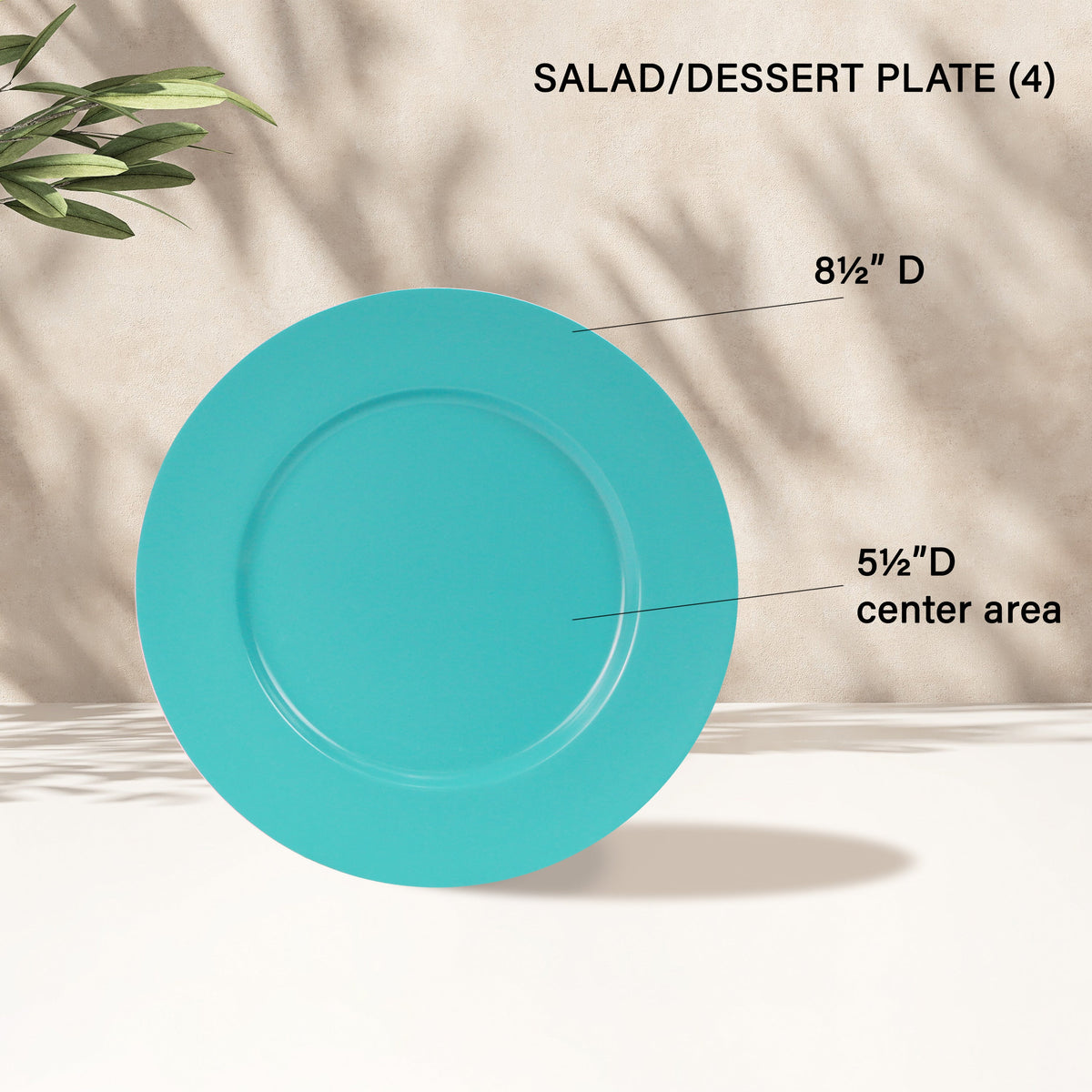 12pc Melamine Dinner Set, Turquoise