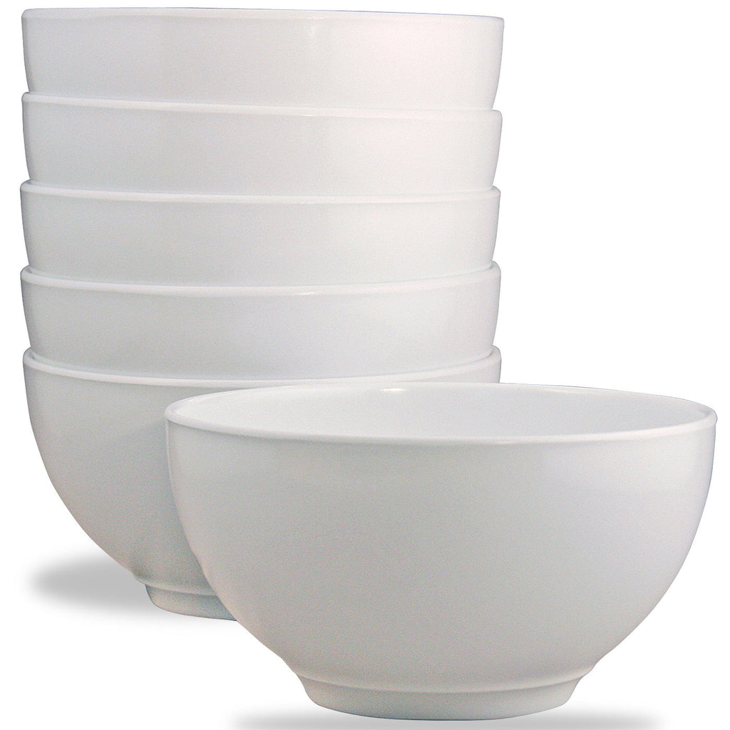 6pc Melamine Bowl Set, White