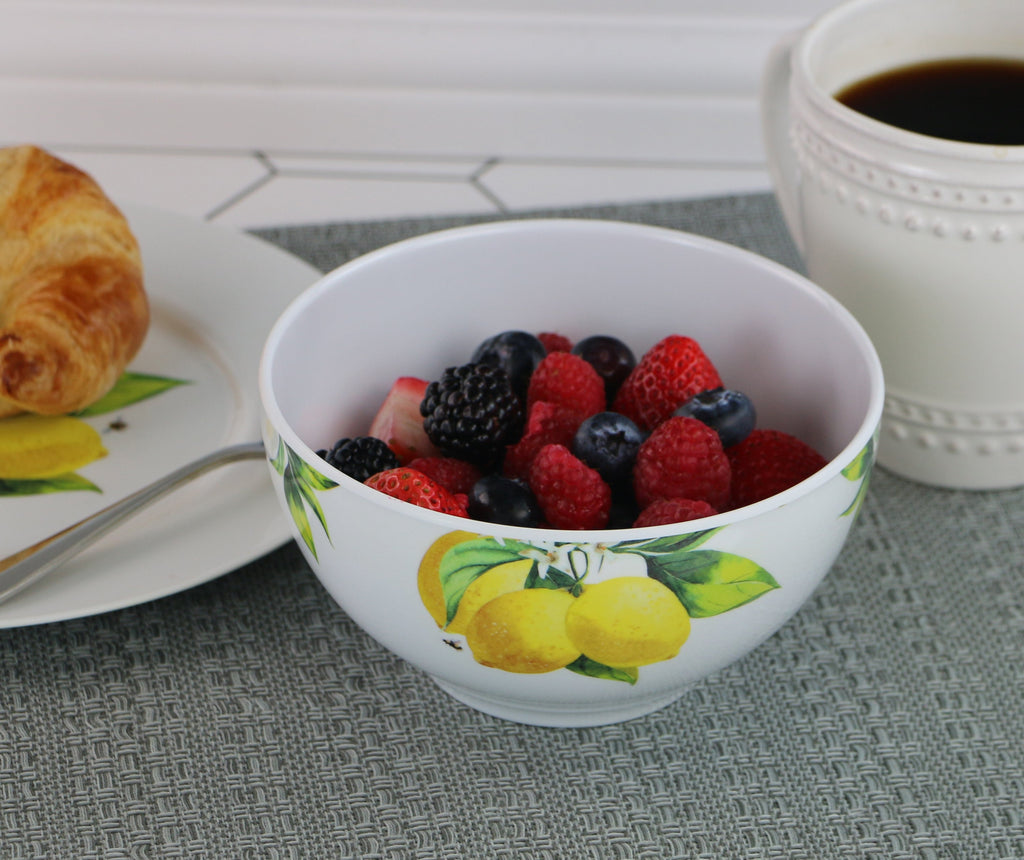 6pc Melamine Bowl Set, Fresh Lemons