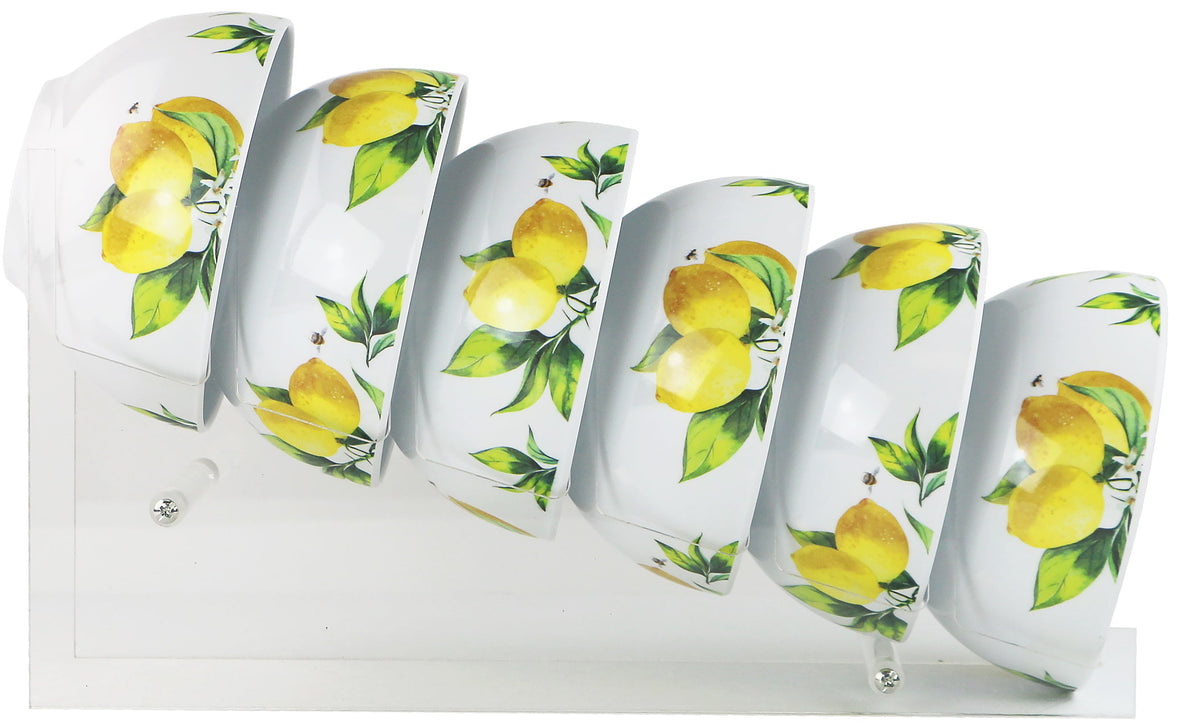 6pc Melamine Bowl Set, Fresh Lemons