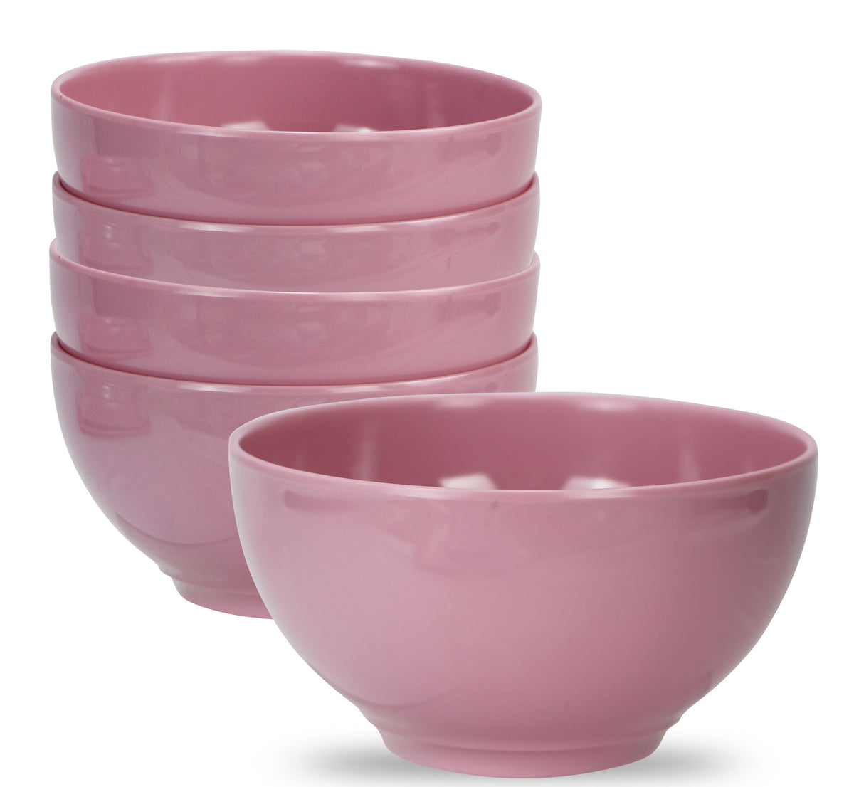 6pc Melamine Bowl Set, Pink