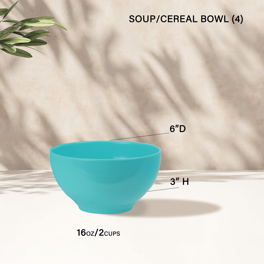 12pc Melamine Dinner Set, Turquoise