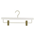 Metropolis Series, Pant & Skirt Hanger with Adjustable Clips, Trend 40D, White, Gold Hook