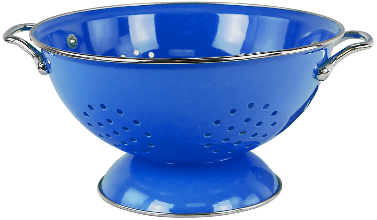 Powder Coated Colanders, Various Sizes, Azure