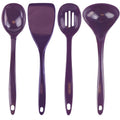 Calypso Basics BPA-Free Melamine Kitchen 4-Piece Food Grade Plastic Utensil Set with Spoon, Spatula, Ladle, Slotted Spoon by Reston Lloyd,  Plum