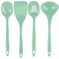 Calypso Basics BPA-Free Melamine Kitchen 4-Piece Food Grade Plastic Utensil Set with Spoon, Spatula, Ladle, Slotted Spoon by Reston Lloyd,  Seafoam