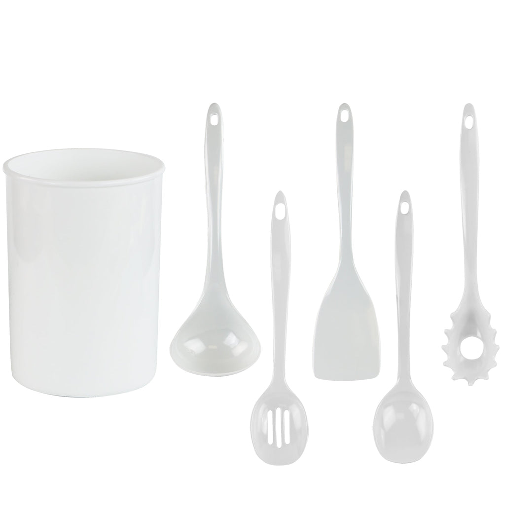 6pc Utensil Set, White